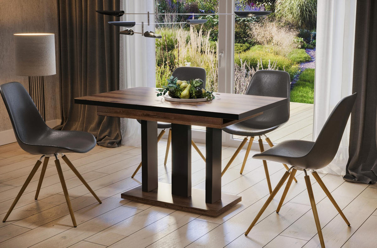 ESSTISCH Appia Special ausziehbar bis 210 cm - Mooreichefarben, Holzwerkstoff (130/80/76cm) - Endo-Moebel