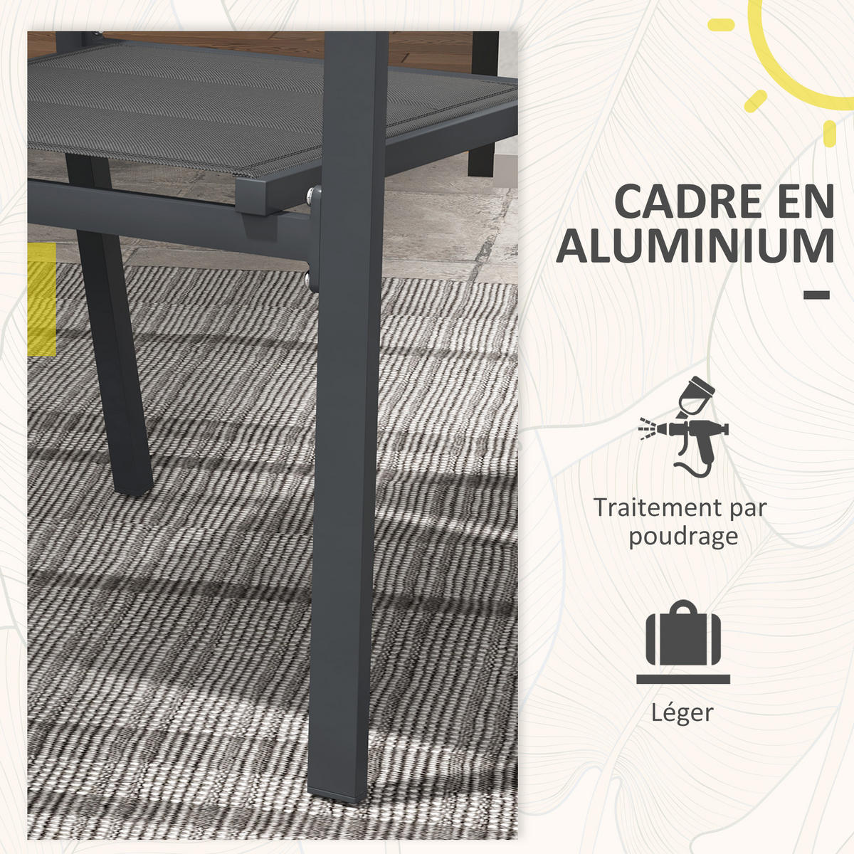 GARTENSESSEL 4er-Set DE-13214 stapelbar mit Armlehnen, Aluminium - Grau, Metall (57.5/87/56.5cm) - ComfortXL