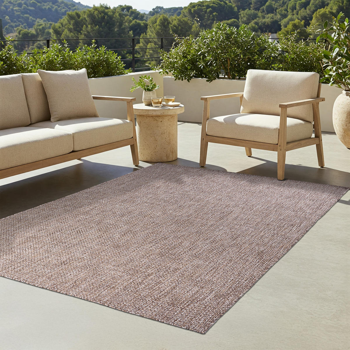 TEPPICH YUCANA Braun Outdoor Flachgewebe 160/230 cm - Braun, Textil (160/230cm) - Tapiso