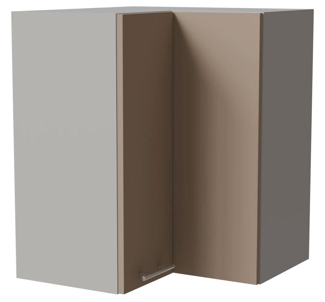 ECKHÄNGESCHRANK Brerra W12/60 Grau / RAL 1019 graubeige Matt 60 / 60 / 72cm - Graubraun/Grau, Holz/Holzwerkstoff (60/72/60cm) - Feldmann-Wohnen