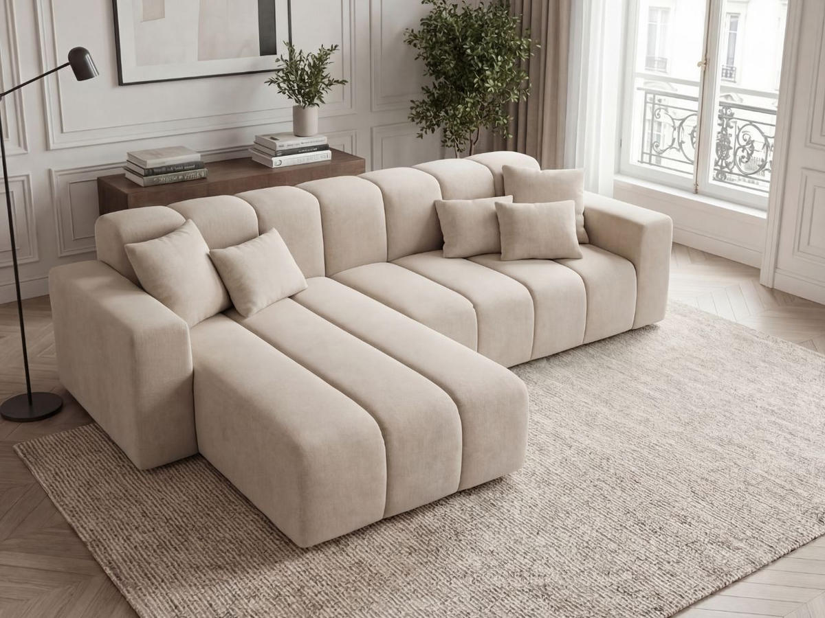 ECKSOFA Nork Beige Links - Beige, Holz/Textil (180/265cm) - Graingold
