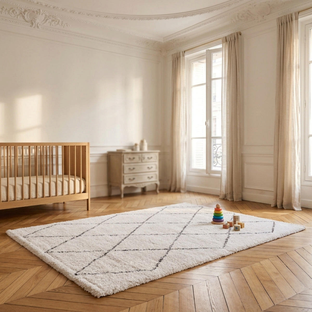 TEPPICH Shaggy weich voluminös beige - Beige, Textil (140/200cm) - AFK Living
