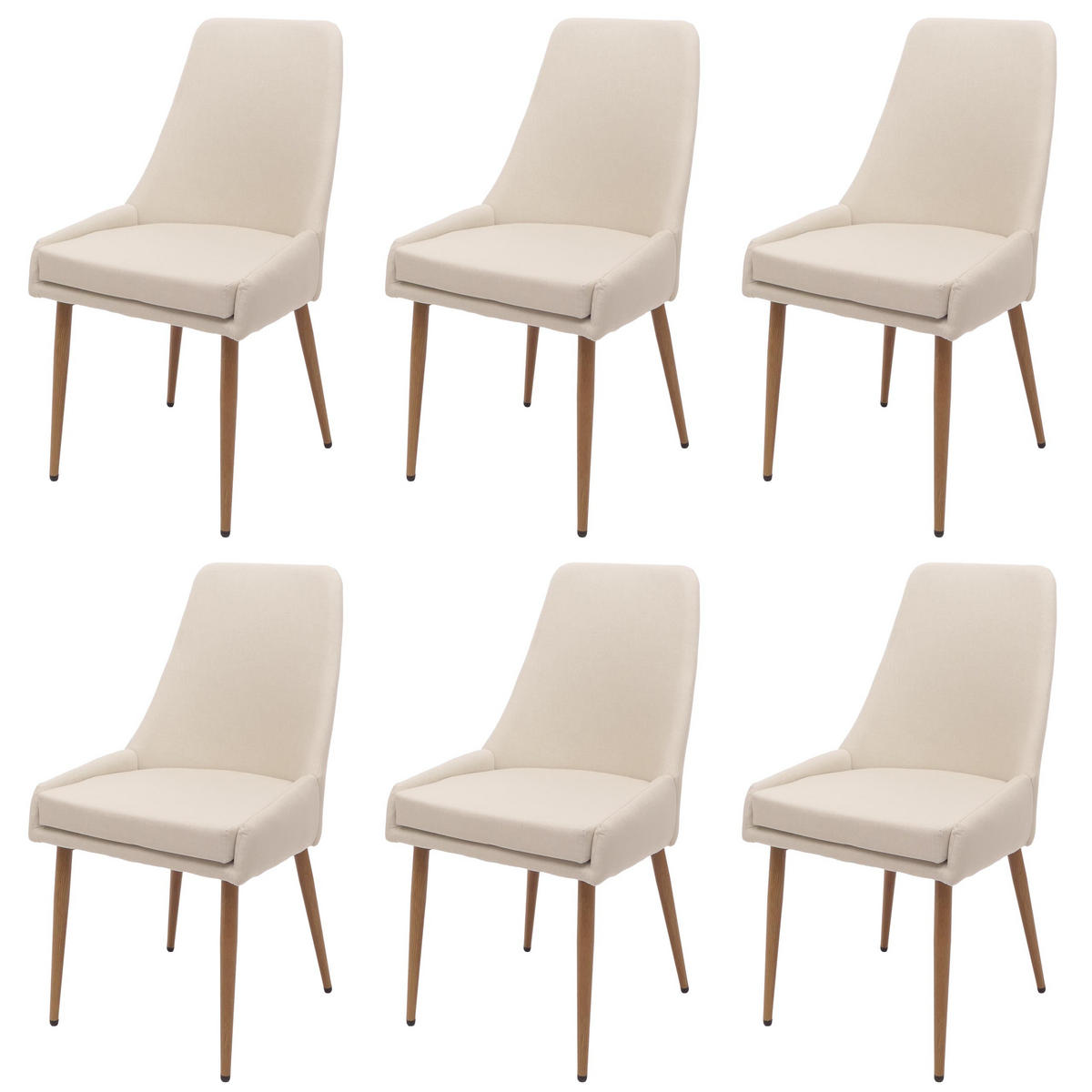 ESSZIMMERSTUHL Beige 6er-Set - Beige, Textil (50/92/60cm) - MCW