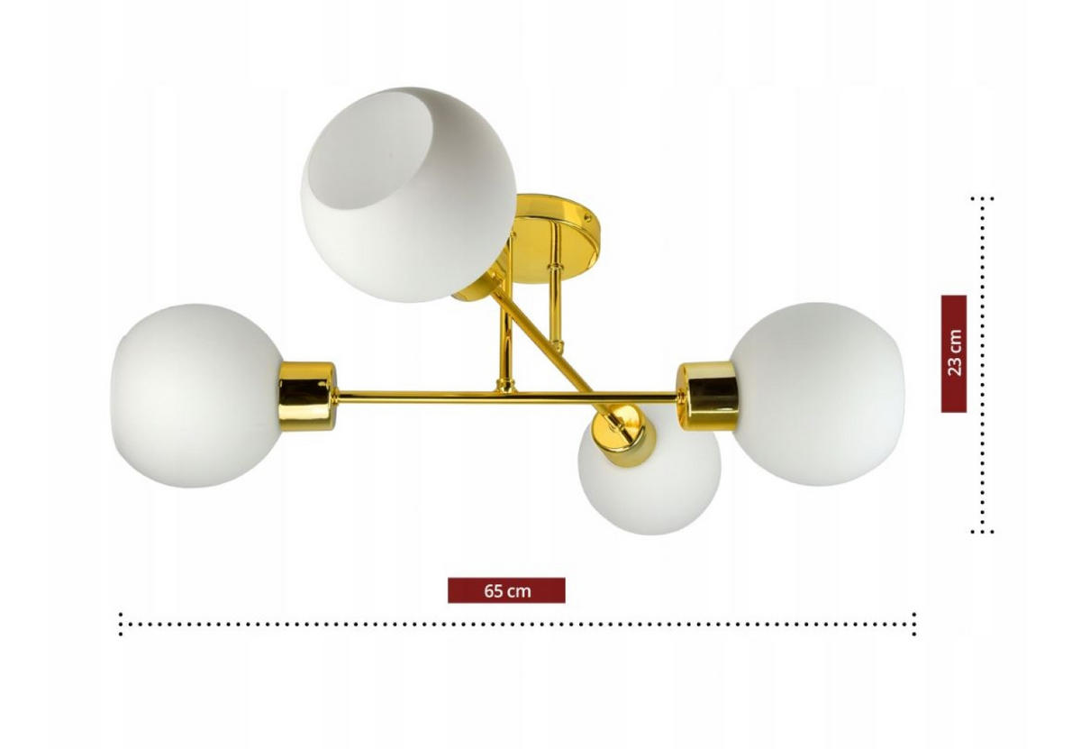 PENDELLEUCHTE GOLDGLAS - Goldfarben/Weiß, Glas/Metall (65/65/23cm) - kiki design
