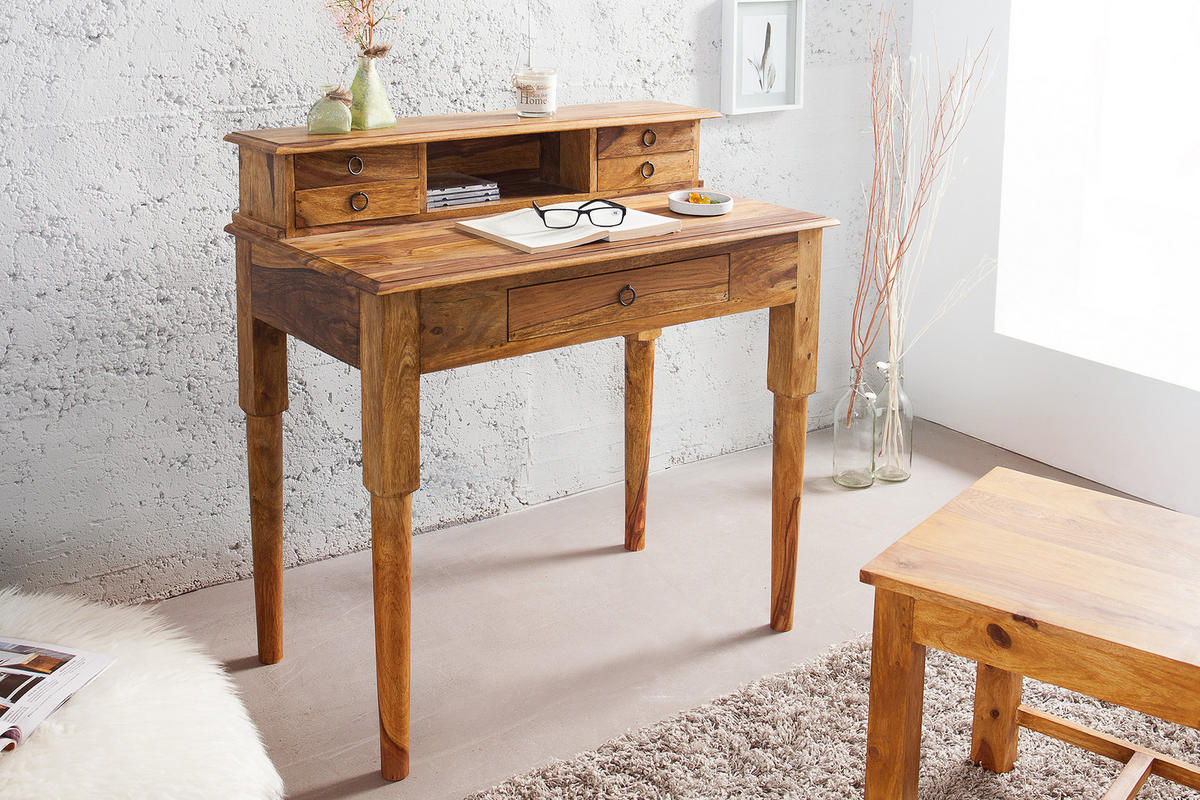 SEKRETÄR HEMINGWAY Sheesham Natur 90 cm - Naturfarben, Holz (50/90/90cm) - riess-ambiente