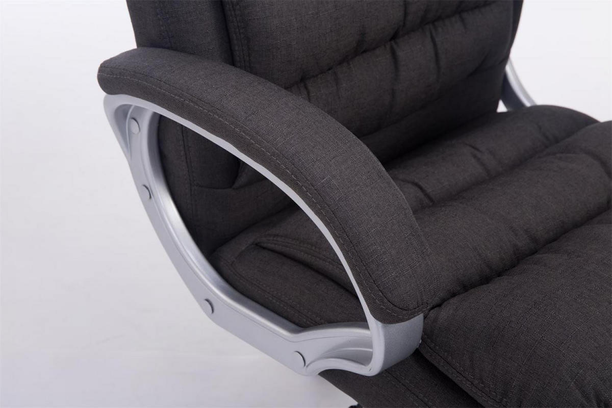 CHEFSESSEL Stoff dunkelgrau - Chromfarben/Dunkelgrau, Textil/Metall (68/116/77cm) - CLP