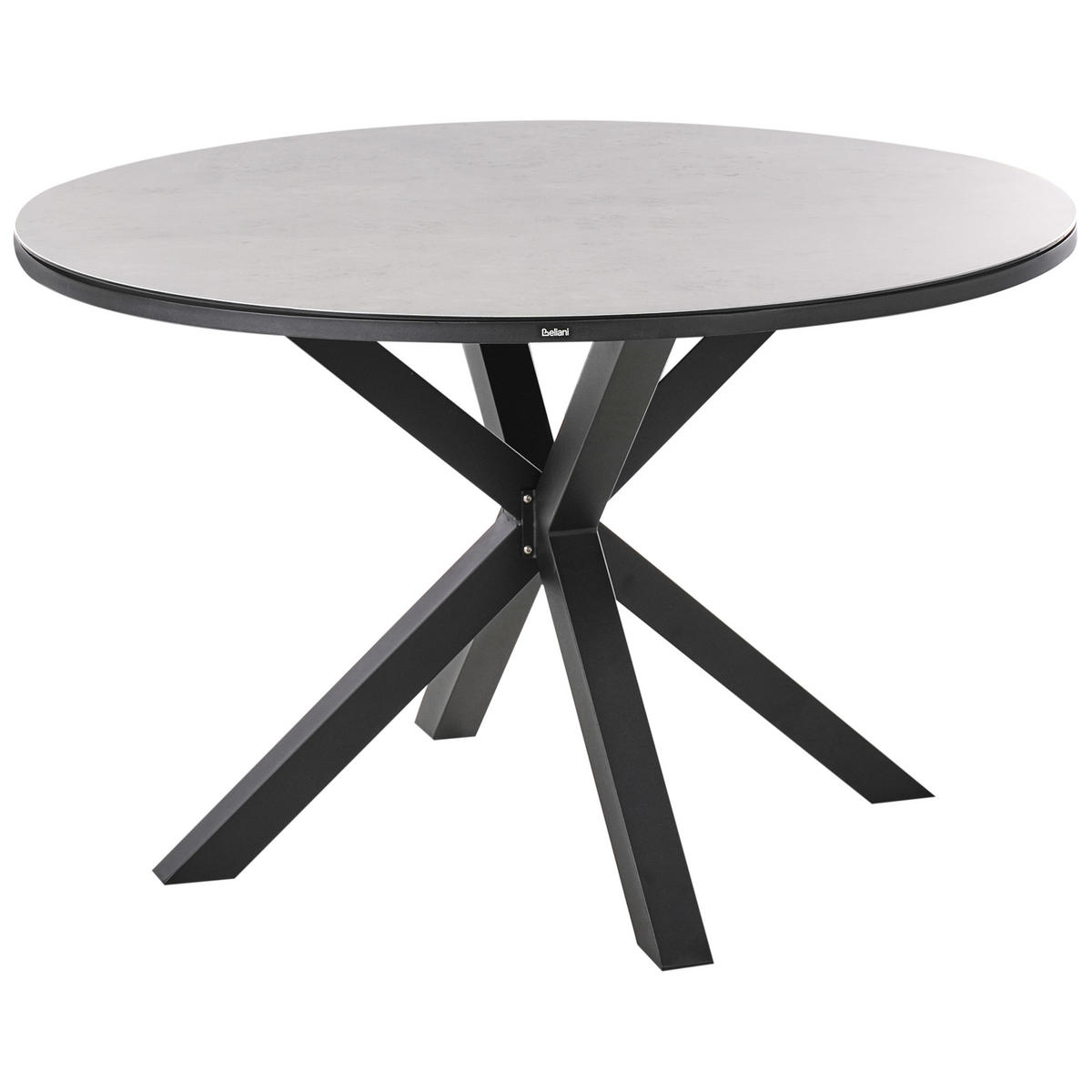 GARTENMÖBEL-SET 4-Sitzer Grau/Schwarz Metall Maletto/taviano - Grau, Keramik - Beliani