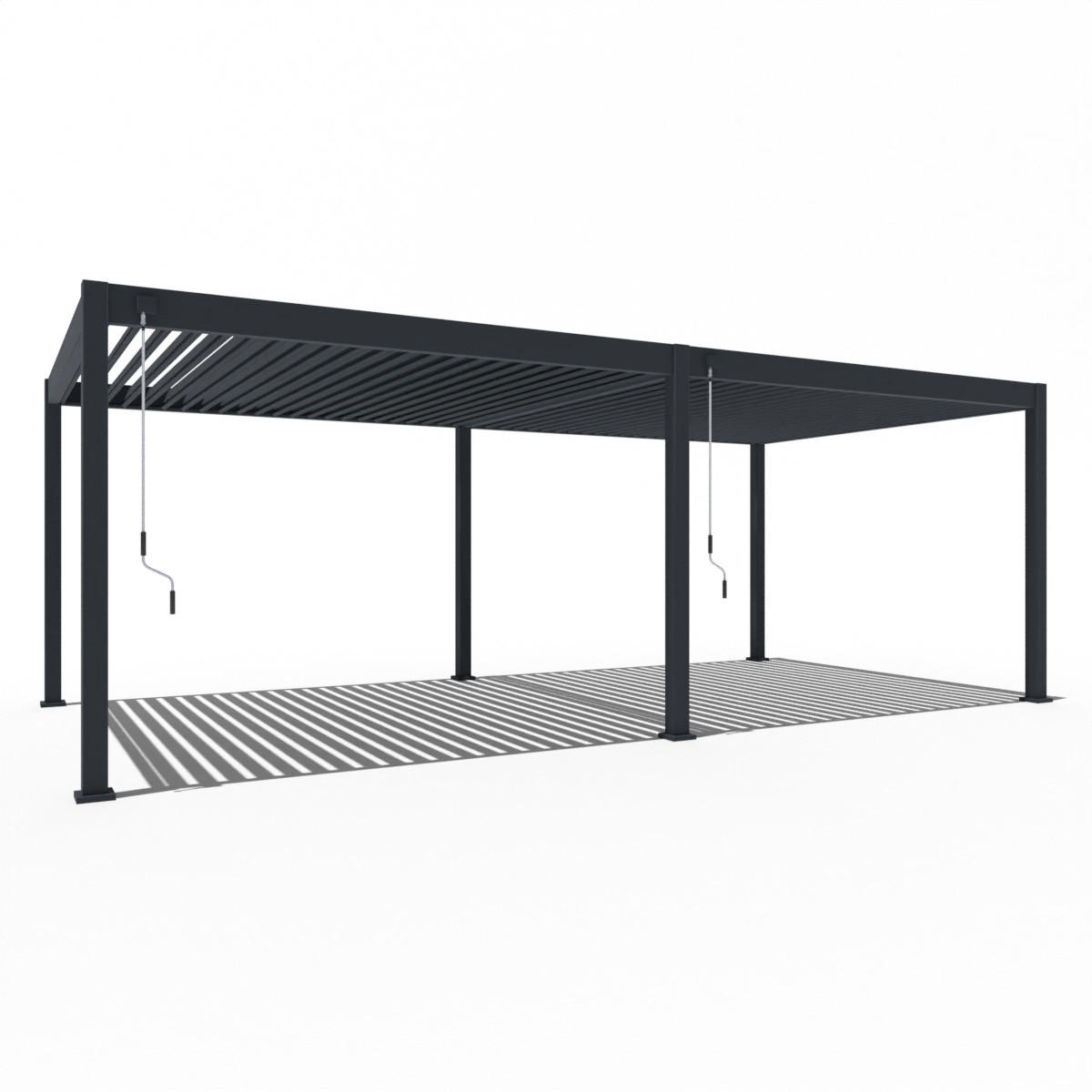 PERGOLA Deluxe Pavillon Terrassenüberdachung Aluminium 3,6 x 7,2 m anthrazit - Anthrazit, Metall (360/255/720cm) - WEIDE