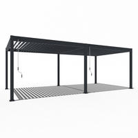 PERGOLA Deluxe Pavillon Terrassenüberdachung Aluminium 3,6 x 7,2 m anthrazit - Anthrazit, Metall (360/255/720cm) - WEIDE