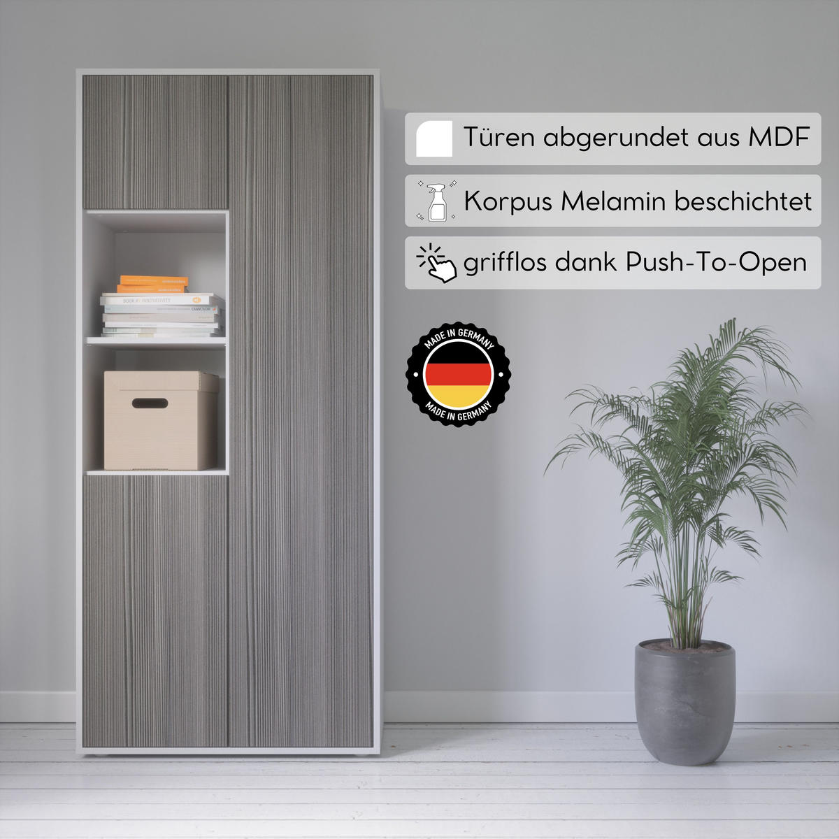 AKTENSCHRANK Amira T20 Avola Anthrazit 180/80/40 cm - Anthrazit, Holzwerkstoff (80/180/40cm) - SIMPLYFURN