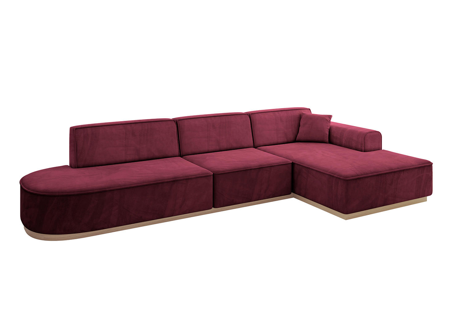 ECKSOFA Ottomane Rechts IREA-L2 - 327x165x80 cm Bordeauxrot - Bordeaux, Holzwerkstoff/Textil (327/165cm) - ALTDECOR