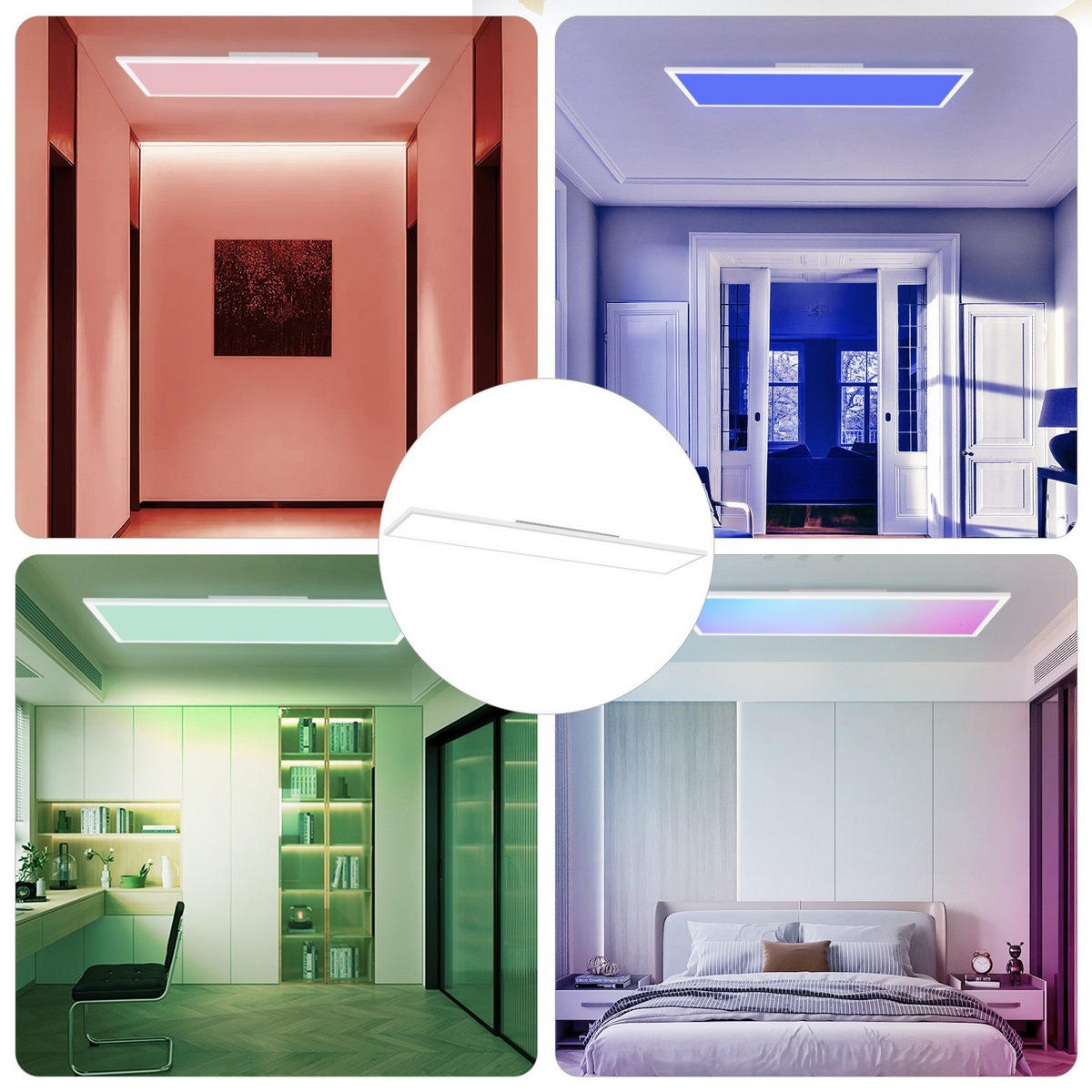 LED-DECKENLEUCHTE Luzzatto 100/25/5cm - Weiß, Metall (25/100/5cm) - Nettlife