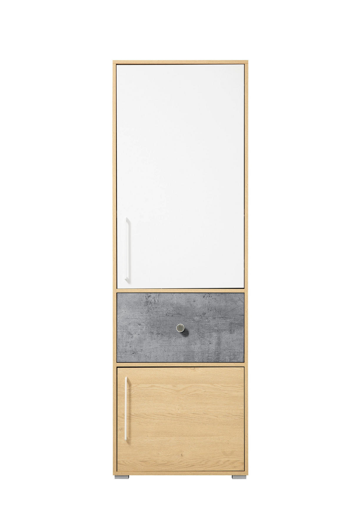 SCHLAFZIMMER Set 4-tlg. – STEP System – Weiß / Sonoma Eiche - Eichefarben, Holzwerkstoff (60/182/40cm) - hi-markt