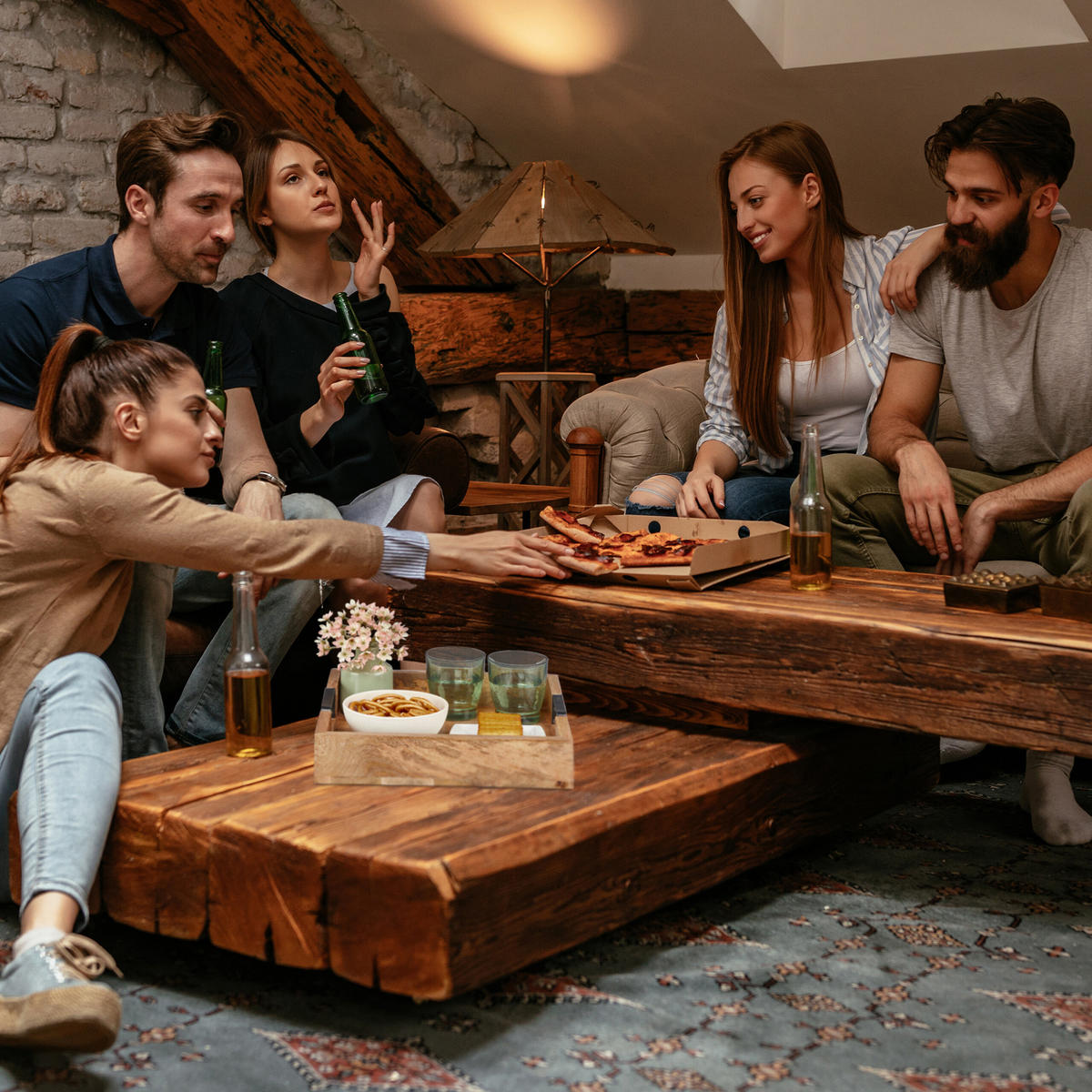 TABLETT - Hellbraun, Holz/Metall (35/7.5/35cm) - Relaxdays