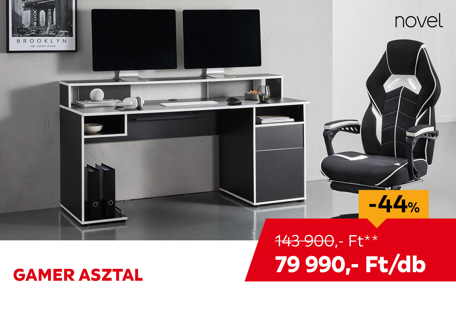 Kiemelt ajánlat: Novel Gamer asztal 143900 forint helyett 79990 forint / darab, 44% kedvezmény
