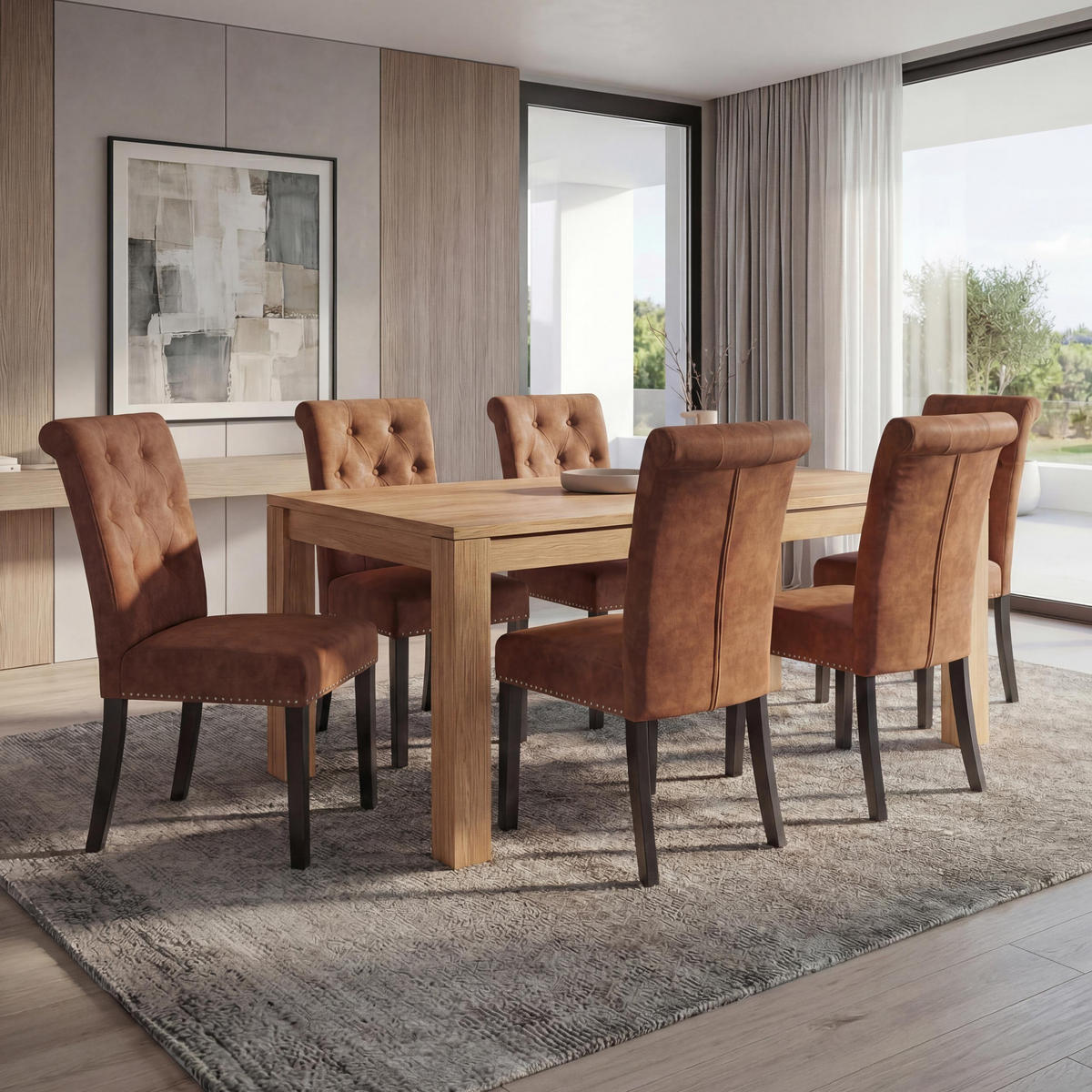 ESSZIMMERSTUHL FIELD 2 Braun 6er-Set - Braun, Textil (47/98/62cm) - MCW