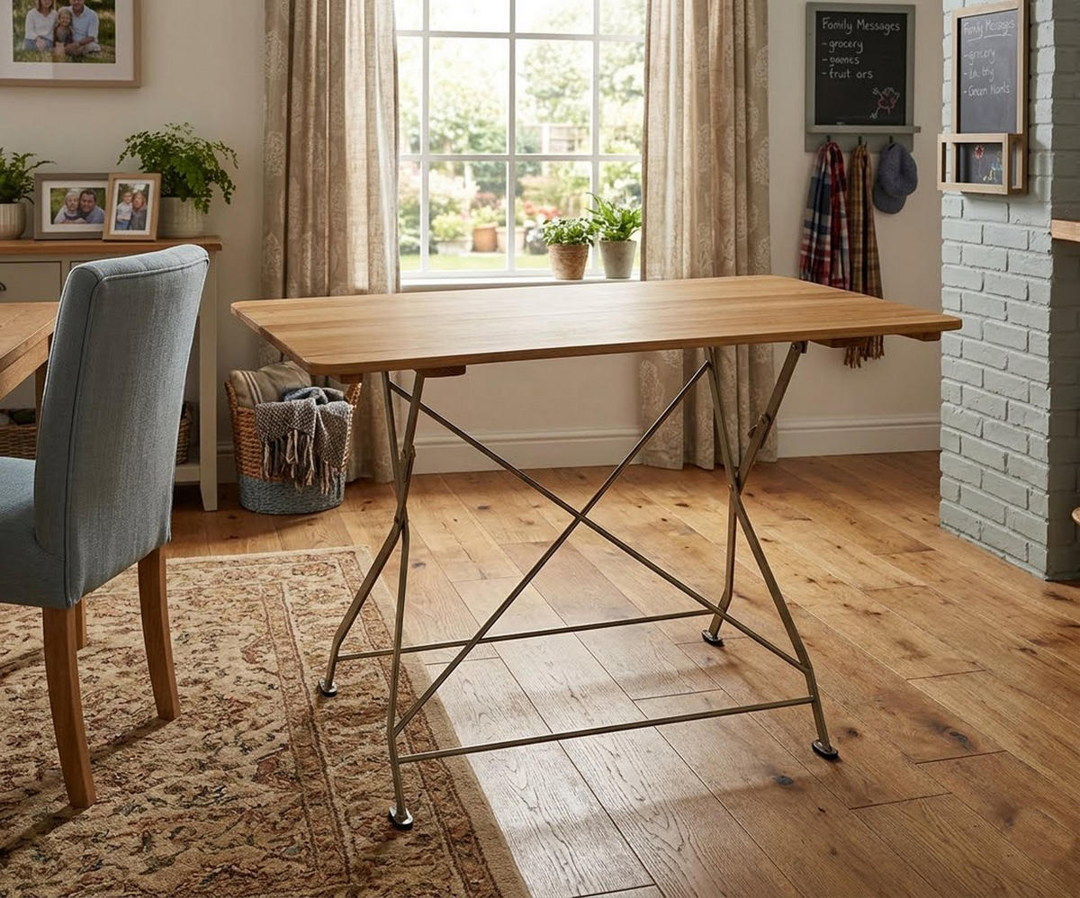 KLAPPTISCH Bad Belzig aus Robinienholz 70x110 cm, Stahlgestell Verzinkt - Braun, Holz (70/110/72cm) - TPFGarden