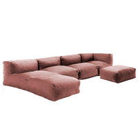 GARTENSOFA 5-tlg., Terrakotta - Braun, Textil (85/65/160cm) - Oviala