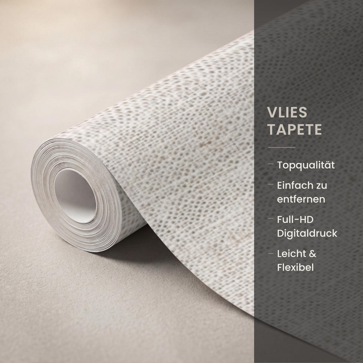 TAPETE - Leinen - Textur - Beige - 280x200 cm - Creme, Papier (280/200cm) - OnlyWow