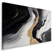 LEINWANDBILD Marmor Moderne Abstraktion 100x70 - Beige/Schwarz, Textil (100/70cm) - Muralo