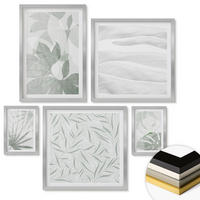WANDBILDER 5er Set - 50x50 cm & 20x30 cm & 40x60 cm Silberner Rahmen - Meeresarchitektur Griechenlands - Silberfarben, Kunststoff (40/60cm) - ArtPrintCave