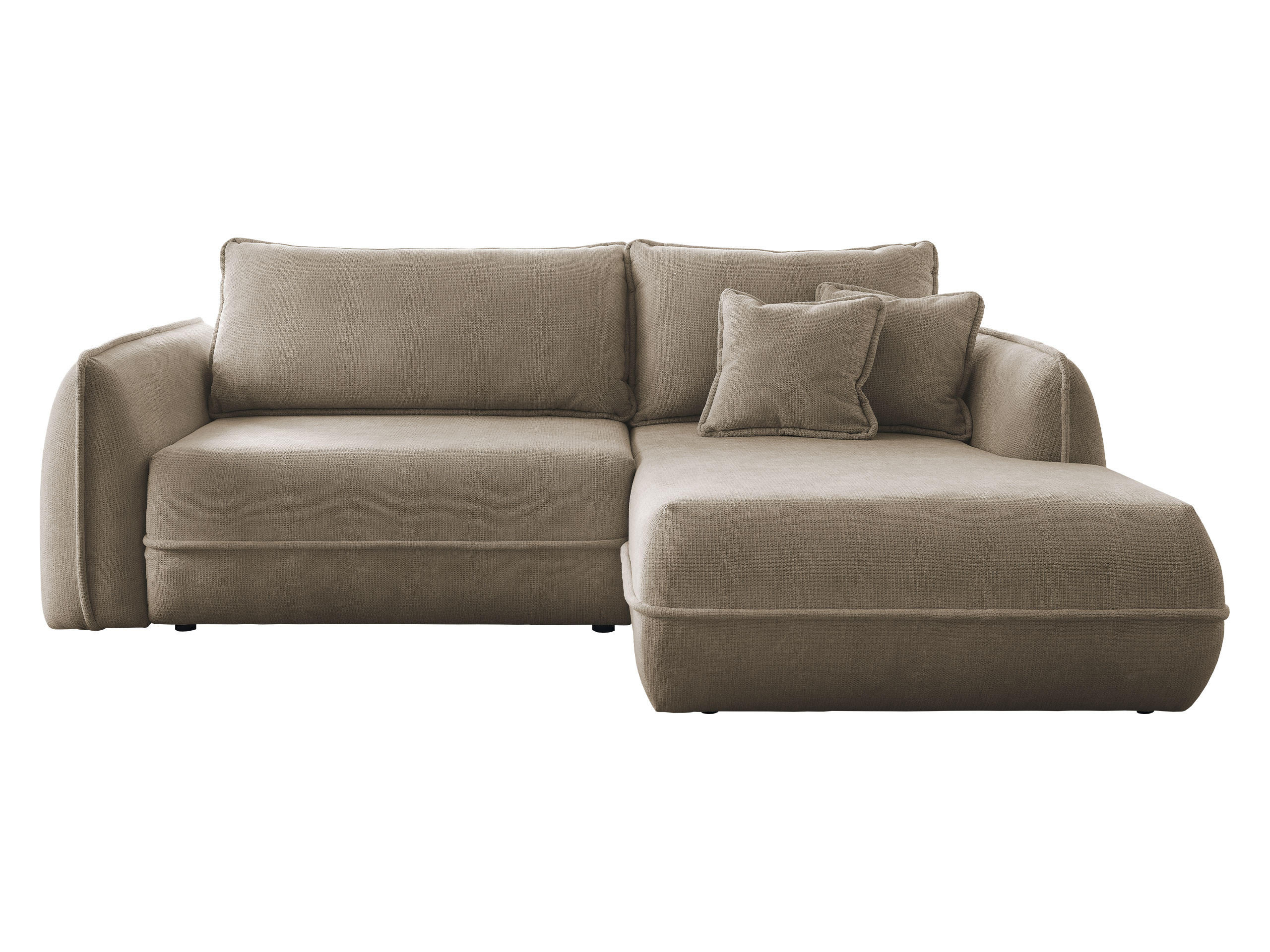 ECKSOFA Moho, Seite: Rechts - Hellbraun/Schwarz, Holz/Kunststoff (254/162cm) - MIRJAN24
