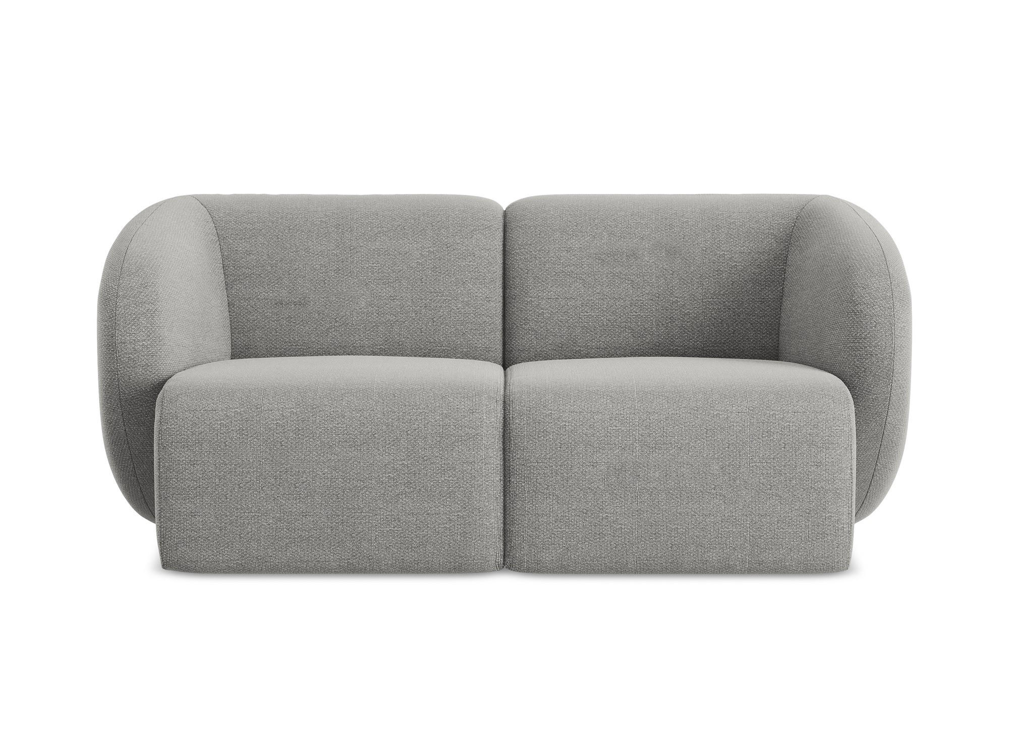 2-SITZER-SOFA Bouclé Stoff Grau - Hellgrau/Schwarz, Holzwerkstoff/Kunststoff (174/75/94cm) - Makamii