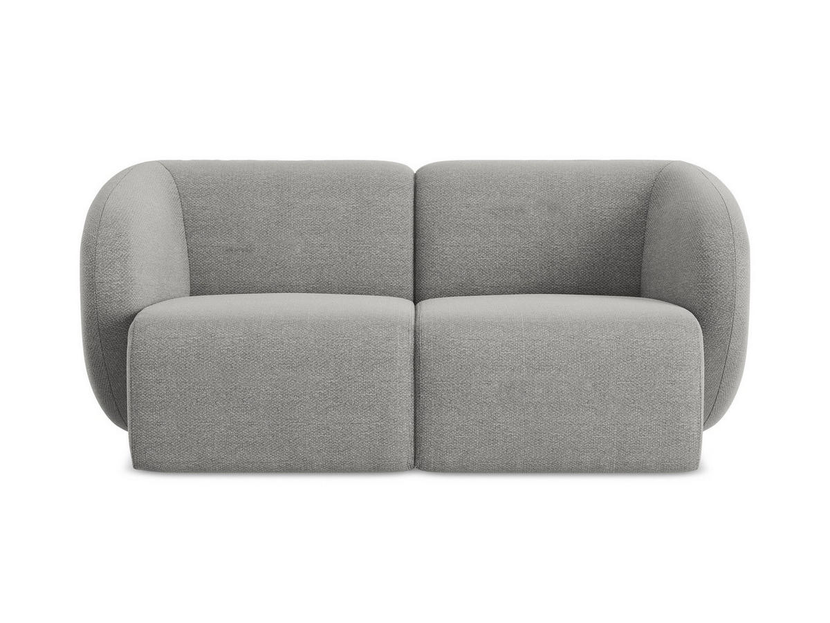 2-SITZER-SOFA Bouclé Stoff Grau - Hellgrau/Schwarz, Holzwerkstoff/Kunststoff (174/75/94cm) - Makamii