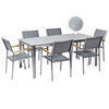 GARTENMÖBEL SET 6-Sitzer Keramik-Glas Textil grau Cosoleto/Grosseto - Silberfarben/Grau, Glas - Beliani