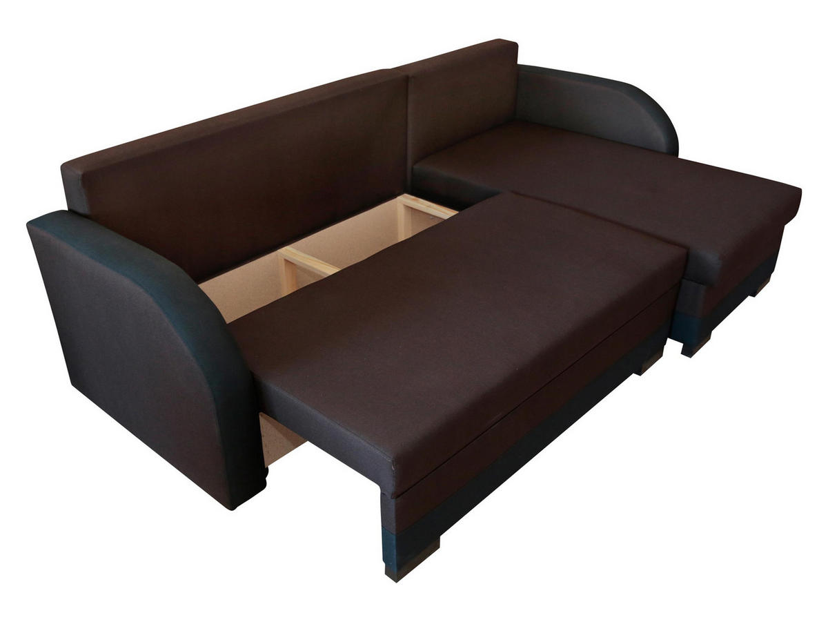 ECKSOFA Jozef - Schwarz/Grau, Holz/Textil (230/140cm) - MIRJAN24