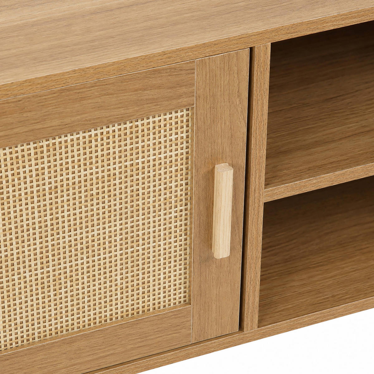 TV-STANDER, Helles Holz - Beige, Holz (120/55/54cm) - Oviala