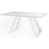 ESSTISCH Colter Weiß rechteckig ausziehbar, Grauer Beton 160-260/90/76 cm - Hellgrau/Weiß, Holzwerkstoff/Metall (160/90/76cm) - WFL GROUP