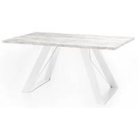 ESSTISCH Colter Weiß rechteckig ausziehbar, Grauer Beton 140-240/80/76 cm - Hellgrau/Weiß, Holzwerkstoff/Metall (140/80/76cm) - WFL GROUP