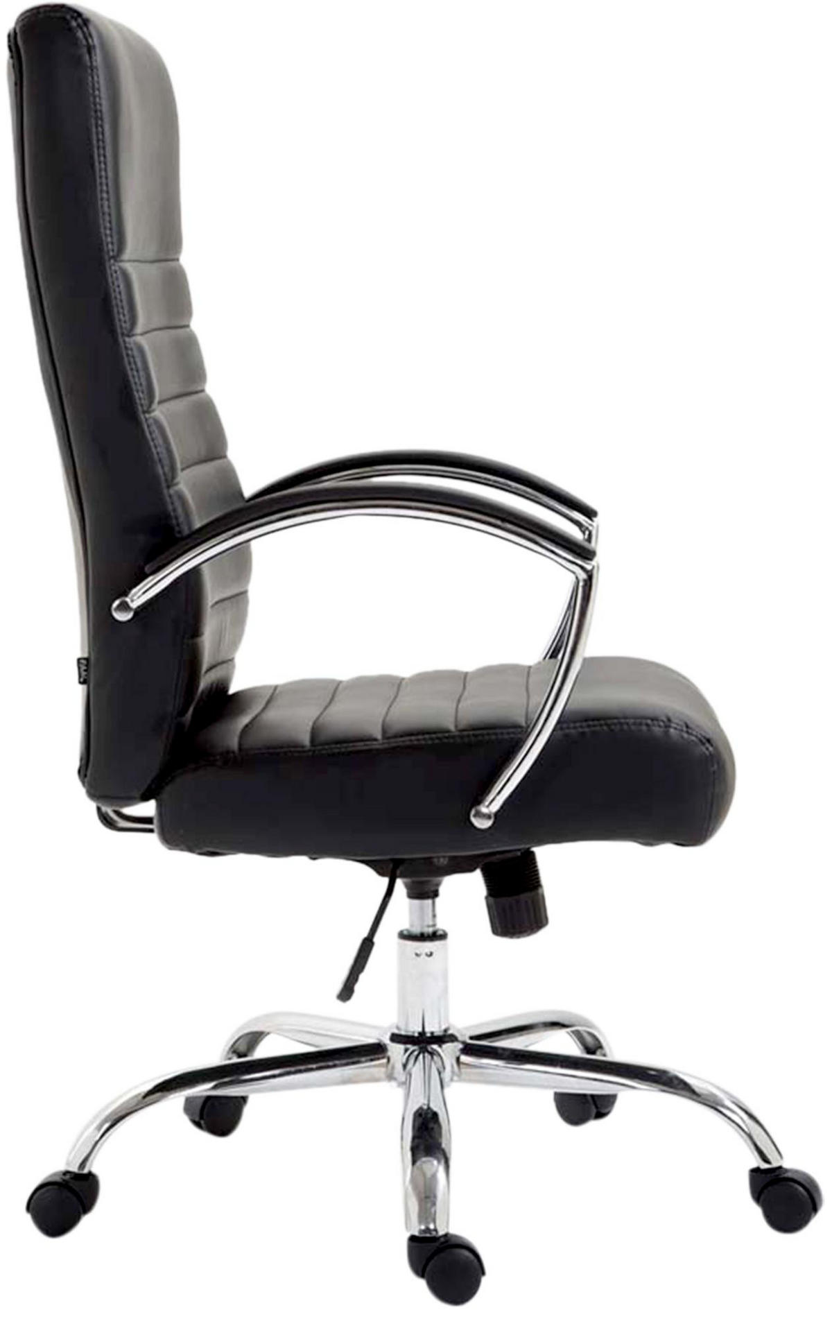 CHEFSESSEL Lederlook Schwarz - Schwarz, Textil/Metall (60/110/68cm) - CLP
