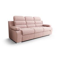 SCHLAFSOFA AMBER, mit Schlaffunktion und Bettkasten, Farbe: Rosa, Velourstoff - Rosa, Textil (238/103/96cm) - O-Sofa
