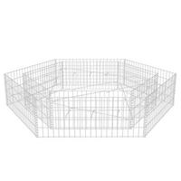 SECHSECKIGES Gabionen-Hochbeet 200x173x40 cm - Silberfarben, Metall (200/40/173cm) - furnicato