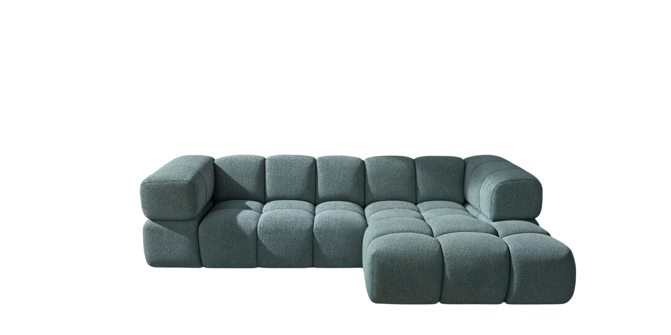 ECKSOFA L-Form Averro, stoff Puente, Azurblau, Rechts - Blau, Holz (280/150cm) - Kaiser Möbel