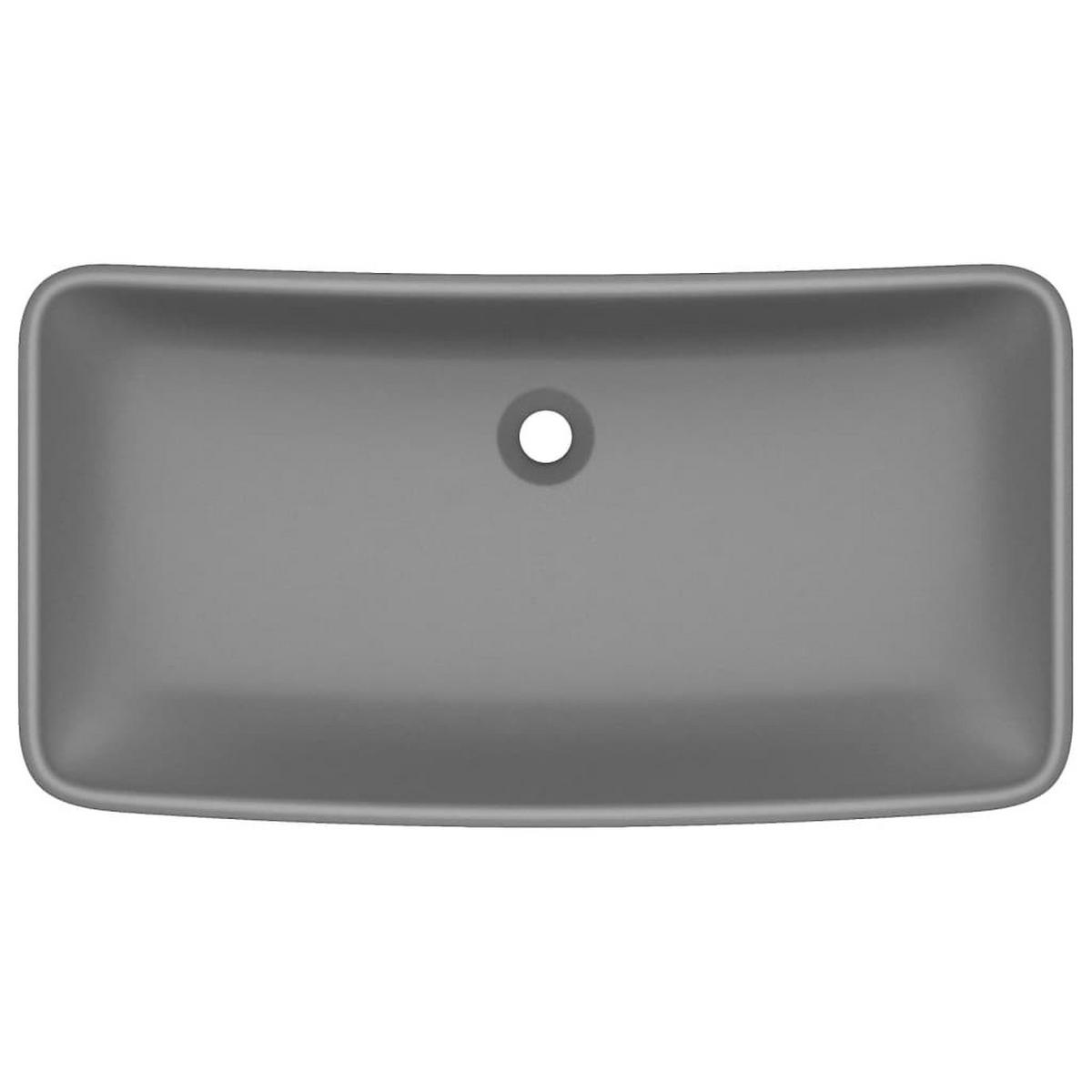WASCHBECKEN Langley 71/38/13.5 cm - Dunkelgrau, Keramik (71/13.5/38cm) - Nettlife