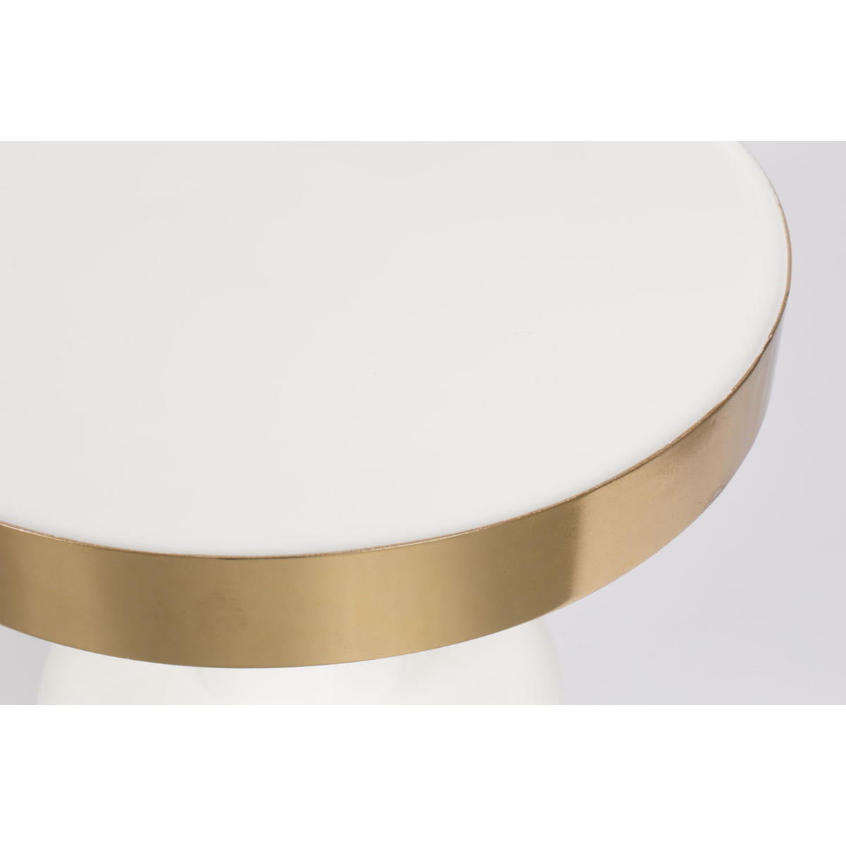 BEISTELLTISCH Glam Rund 36 cm Weiß/ Gold - Weiß, Metall (36/36/51cm) - Zuiver