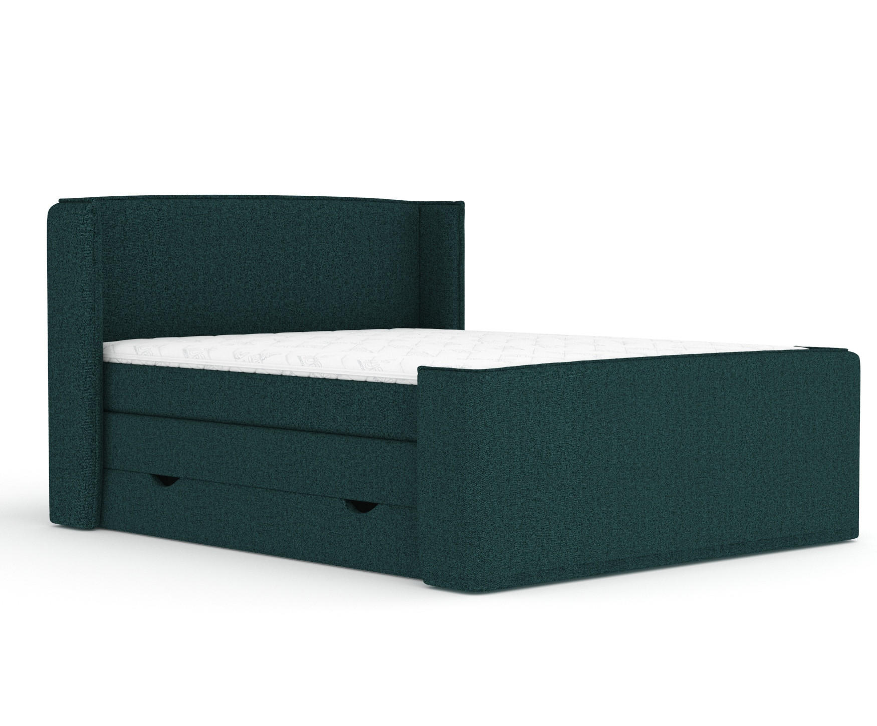 BOXSPRINGBETT Freeland Grün 140/200 cm mit Matratze und Topper - Schwarz/Grün, Holz/Holzwerkstoff (140/200cm) - Maison de Reve