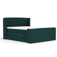BOXSPRINGBETT Freeland Grün 140/200 cm mit Matratze und Topper - Schwarz/Grün, Holz/Holzwerkstoff (140/200cm) - Maison de Reve