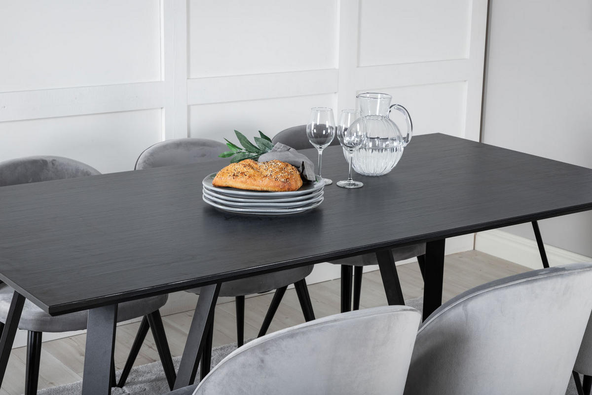 TISCHGRUPPE Hellgrau - Hellgrau, Holzwerkstoff (90/75/180cm) - ebuy24