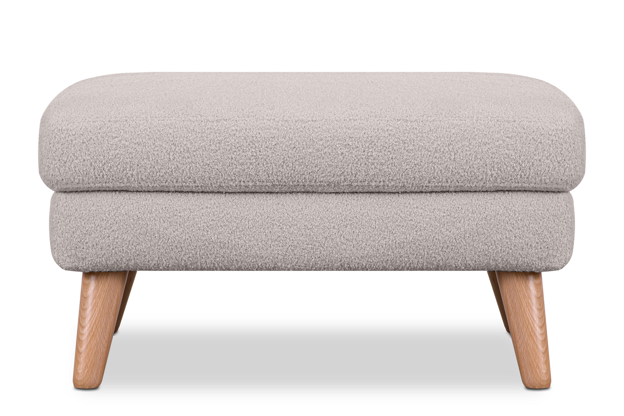 SITZHOCKER TAGIO Pouffe, hellgrau - Hellgrau/Braun, Buchenholz/Textil (65/46/80cm) - KONSIMO®