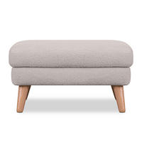 SITZHOCKER TAGIO Pouffe, hellgrau - Hellgrau/Braun, Buchenholz/Textil (65/46/80cm) - KONSIMO®