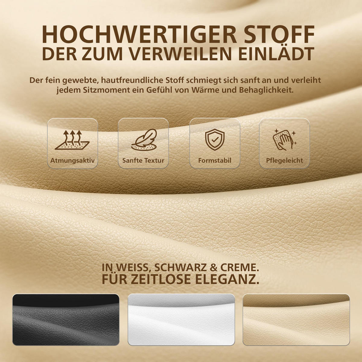 ESSZIMMERSTUHL Lederlook Walnuss/Schwarz - Walnussfarben/Schwarz, Holz/Textil (52/86/54cm) - CLP