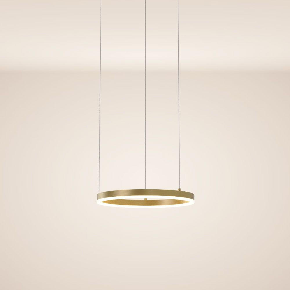 LED-HÄNGELAMPE 5m Abhängung Direkt Ring Gold - Goldfarben, Metall (40/40/3.3cm) - s.luce