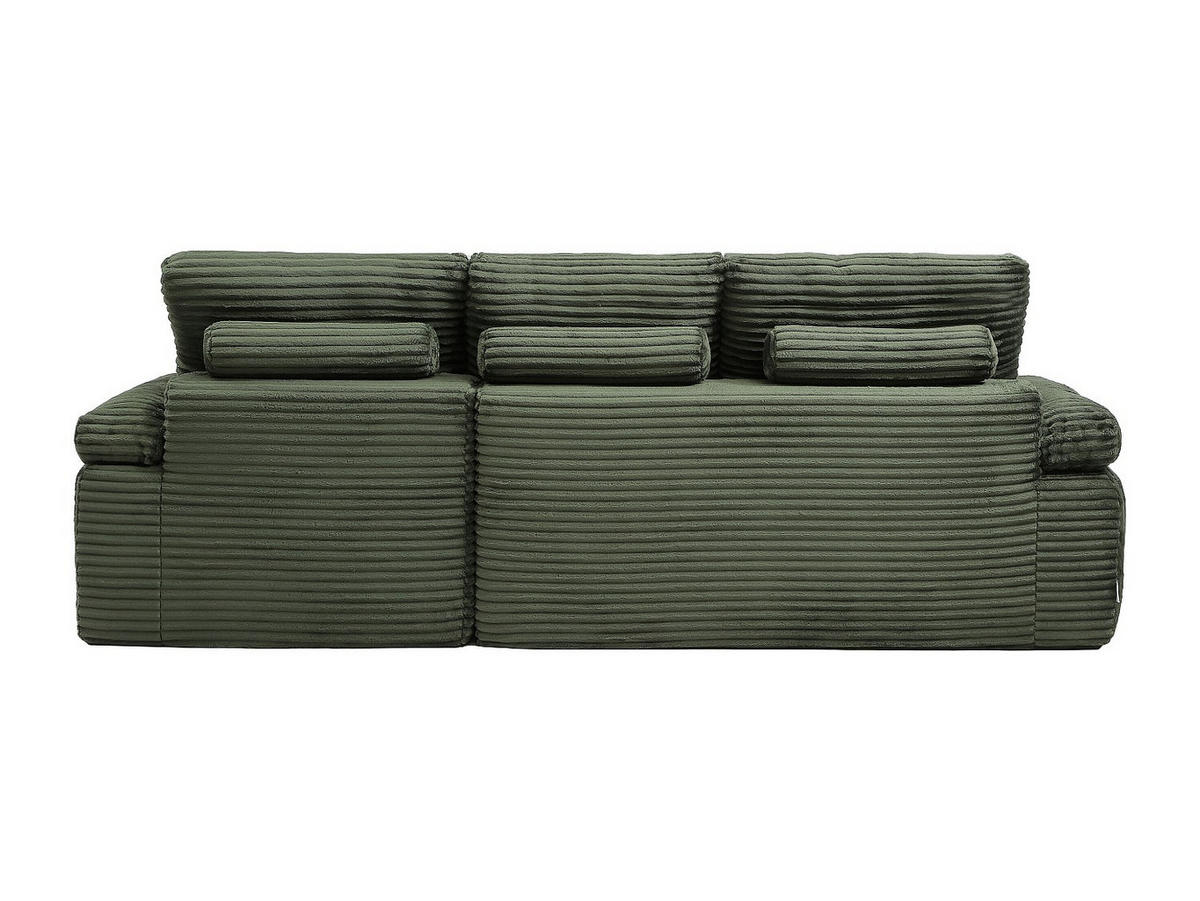 SOFA - 3 Personen - samt - khaki Dorepa - Schlammfarben, Textil (246/101cm) - Vente-Unique