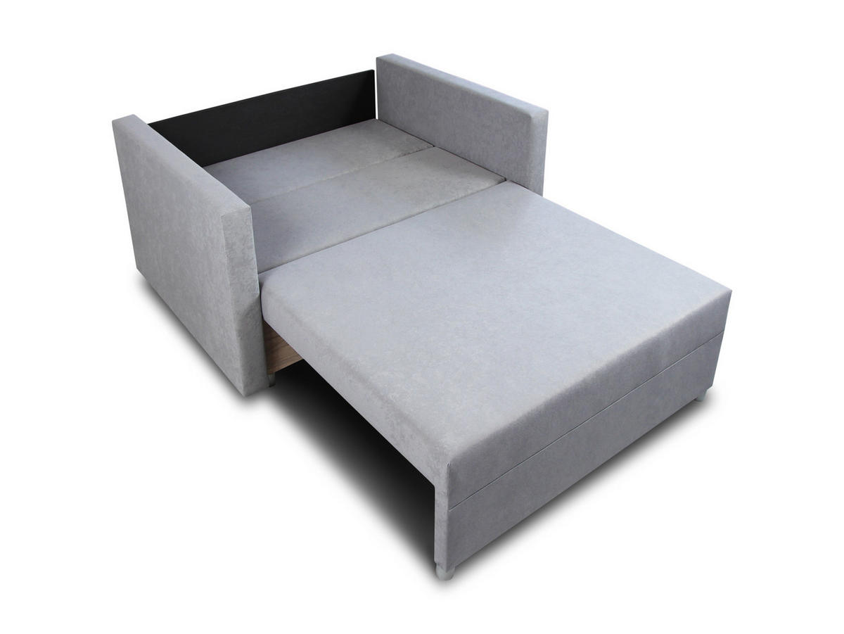 SCHLAFSOFA Pura Midi - Silberfarben/Grün, Holz/Kunststoff (102/83/105cm)