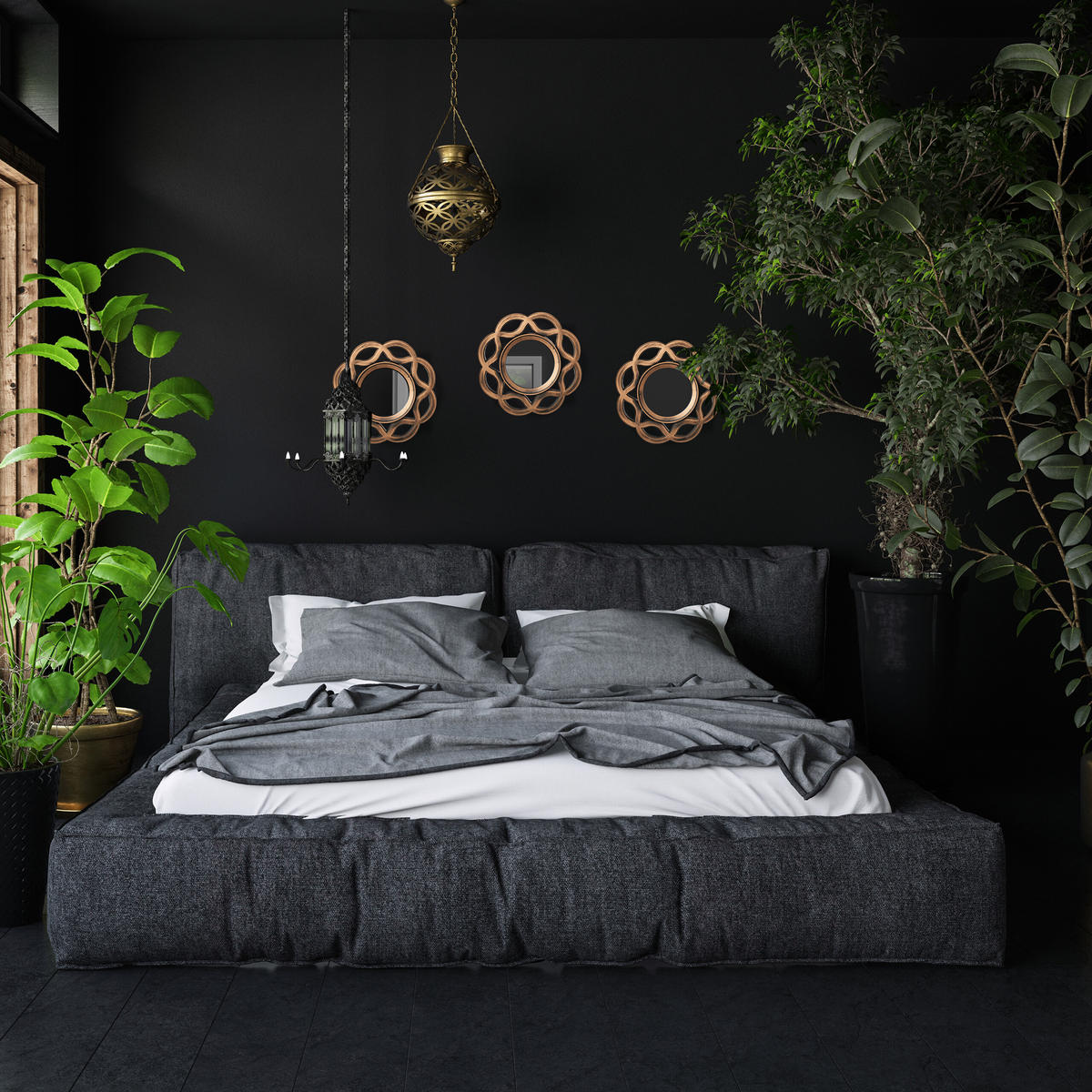 3XZRKADLÁ - zlatá, plast/sklo (25/25/2.5cm) - Relaxdays