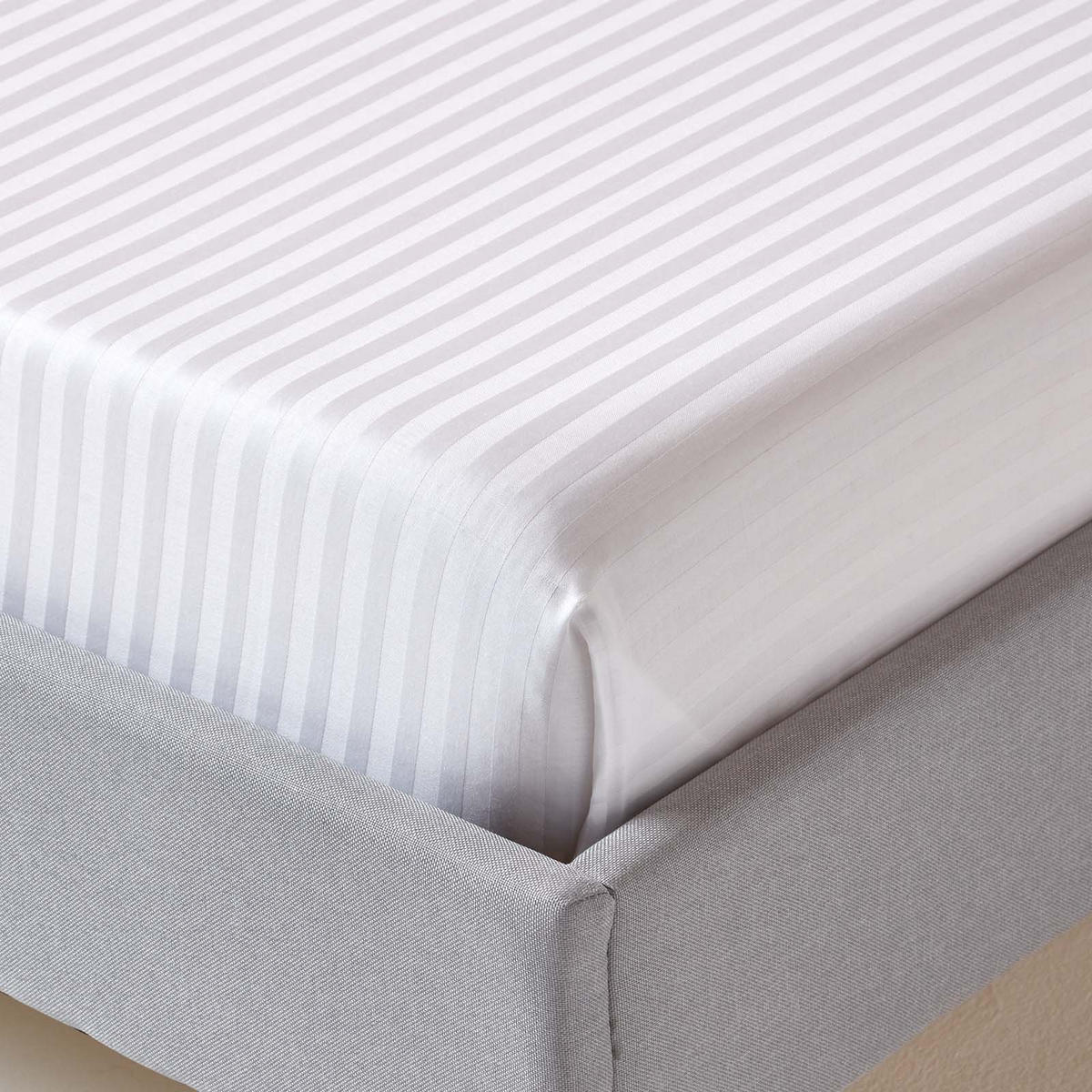 DAMAST-BETTLAKEN ohne Gummizug, 100% Ägyptische Baumwolle - Weiß, Textil (240/275cm) - Homescapes